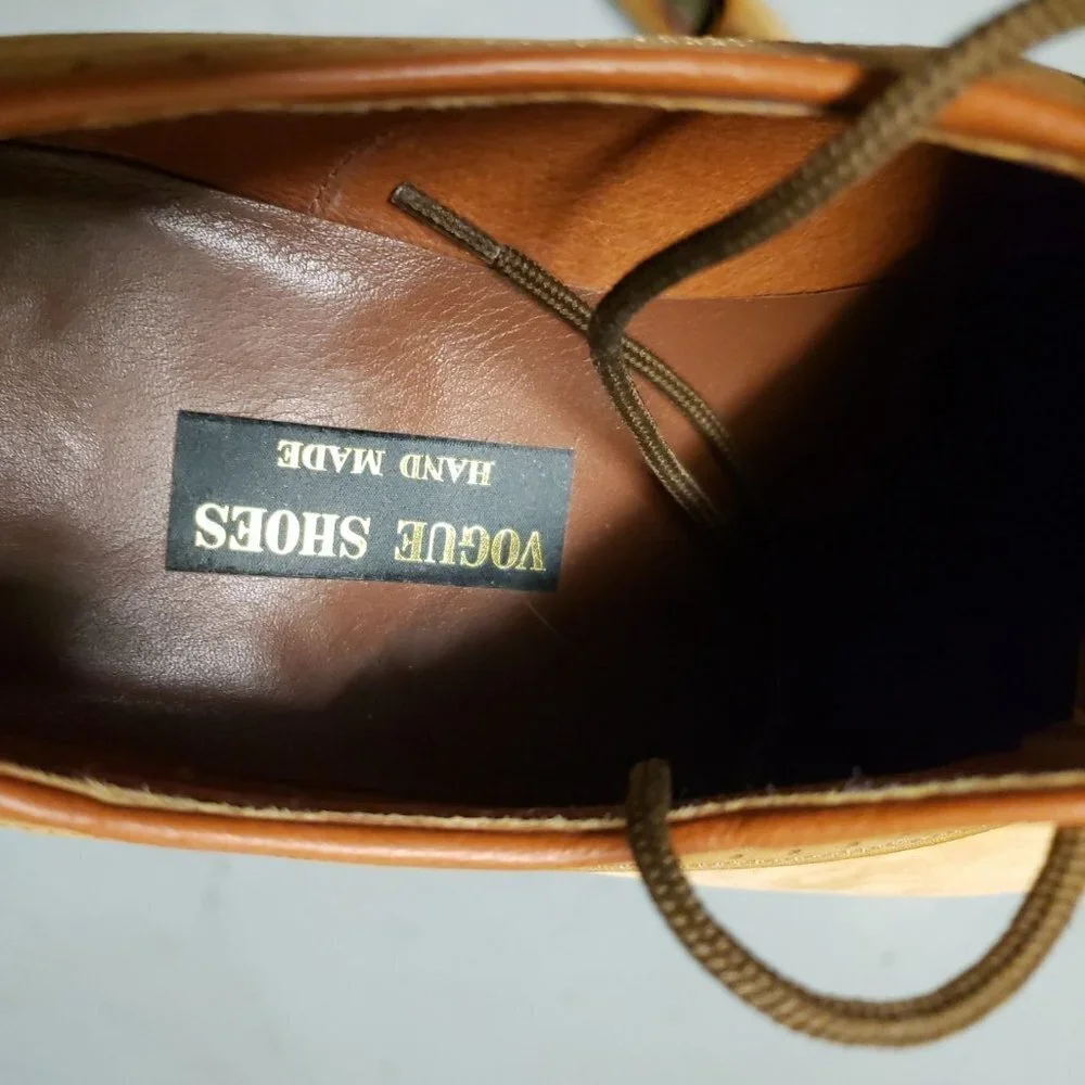 Handmade sz 8.5 mens shoes leather lace up